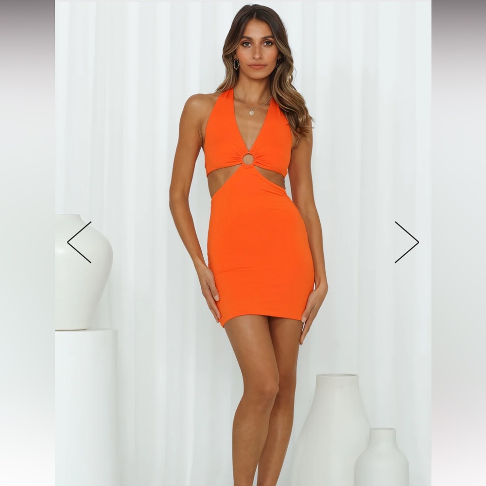 Hello Molly Orange Mini Dress
